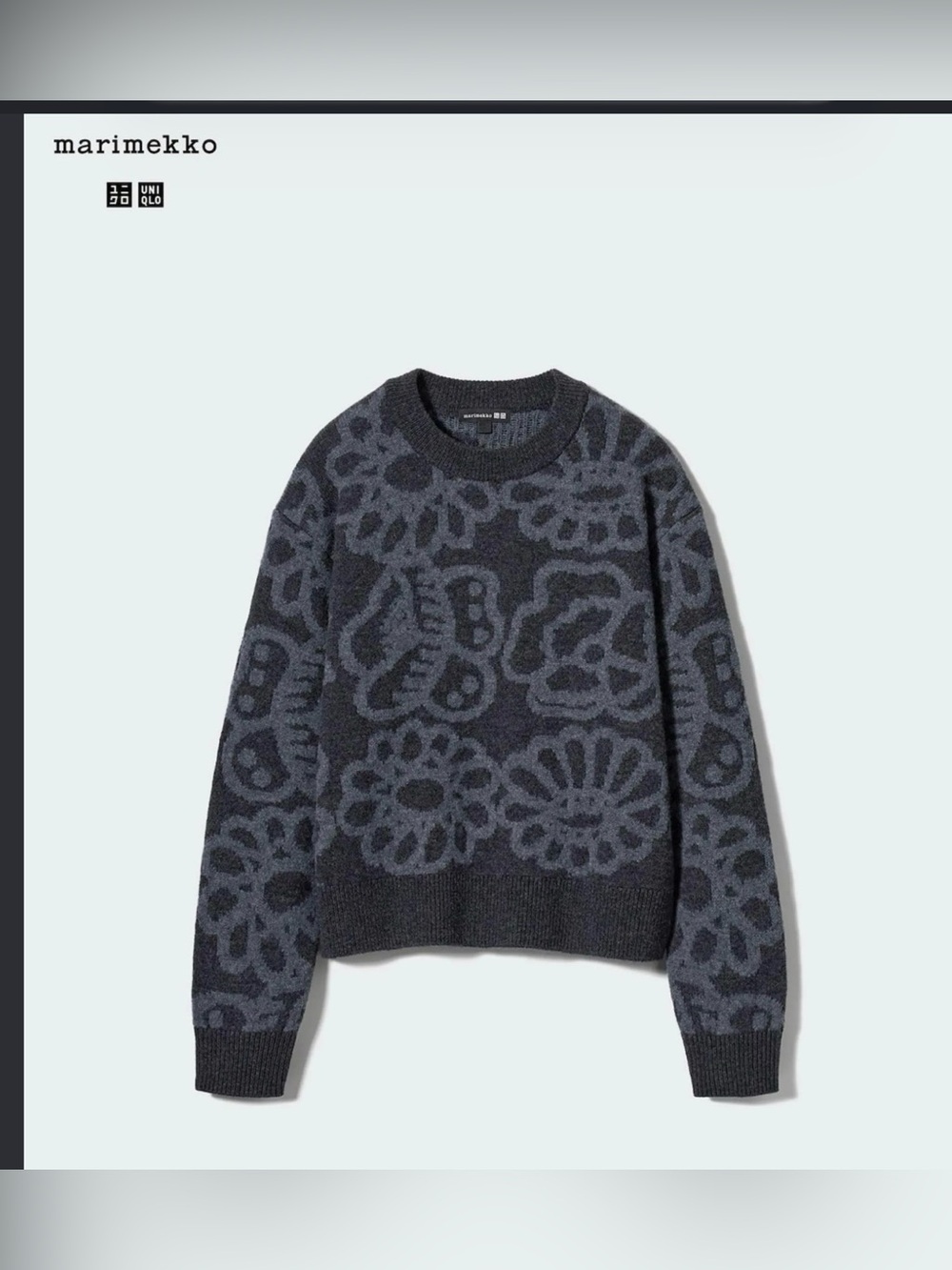Marimekko x Uniqlo 100% Lambswool Crewneck Sweater , Medium